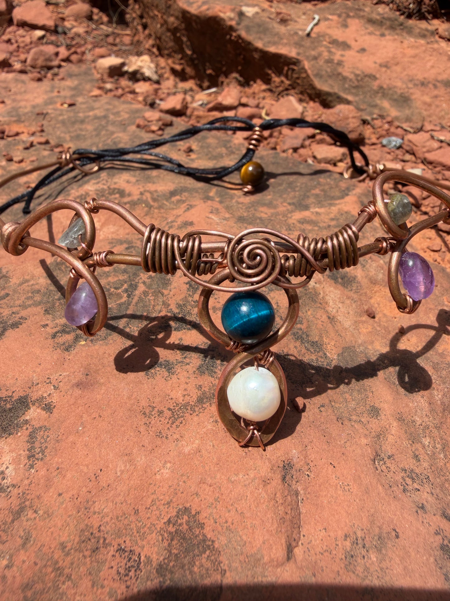 Lumerian Priestess copper crown