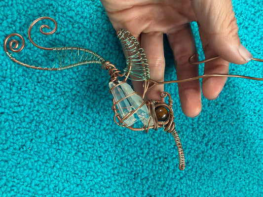 Hummingbird suncatcher, copper gemstone