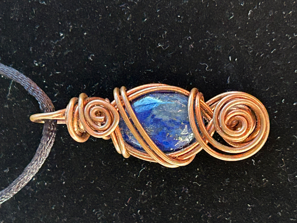 Lapis communications necklace pendant