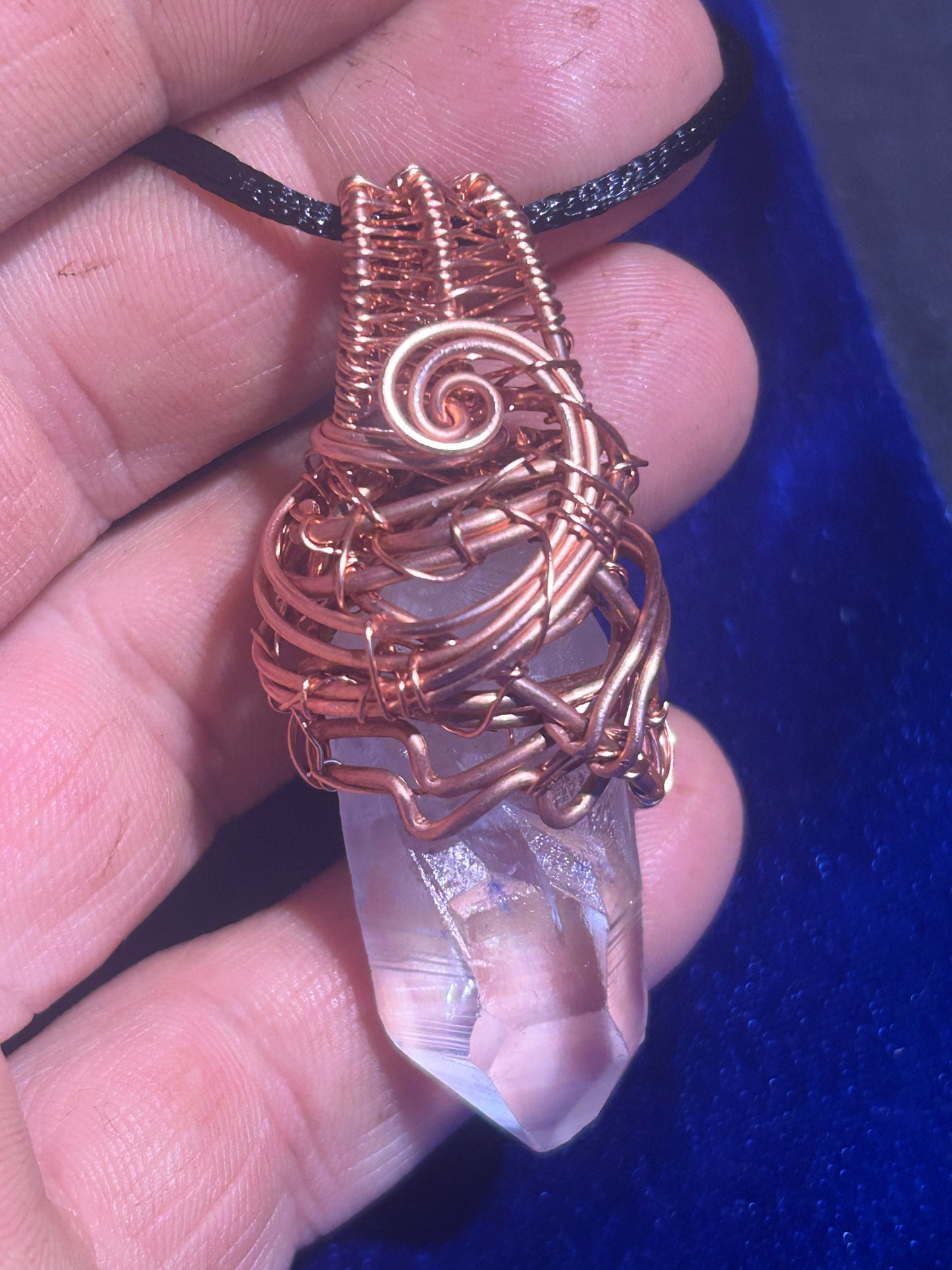 Lemurian crystal pendant