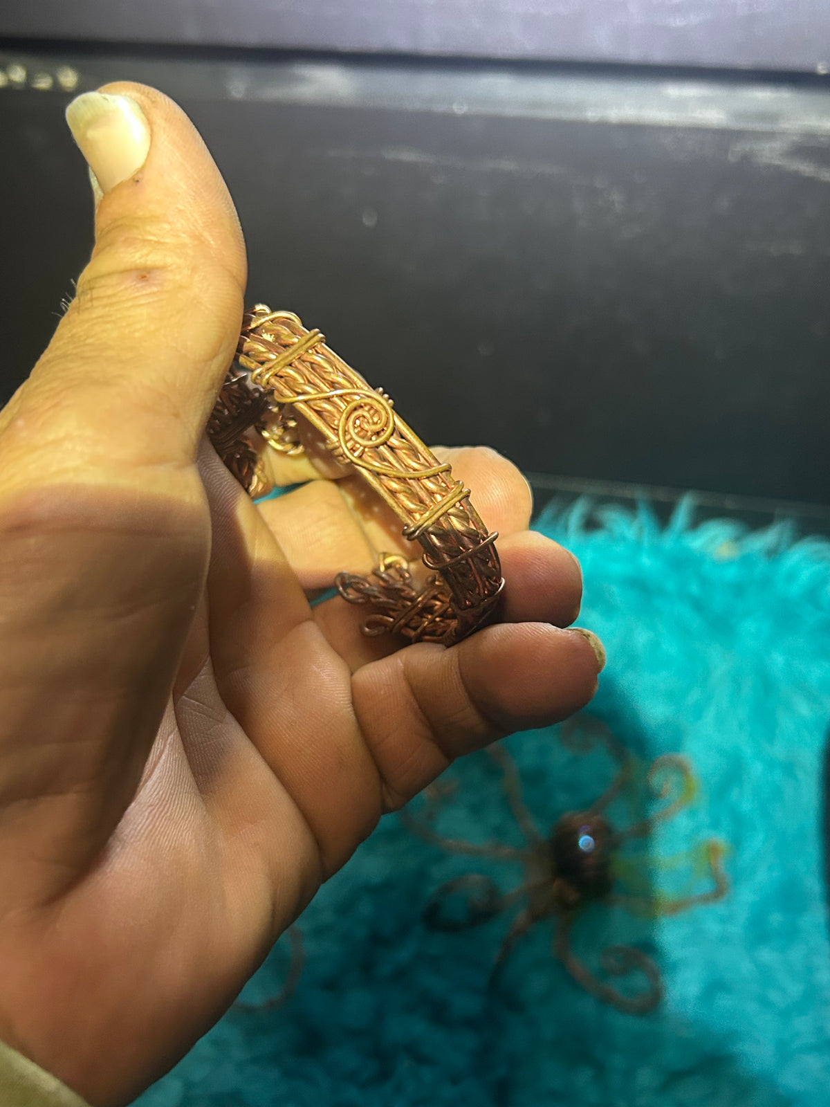 Handwoven coherently charged hundred percent pure copper healing assist bracelet ￼