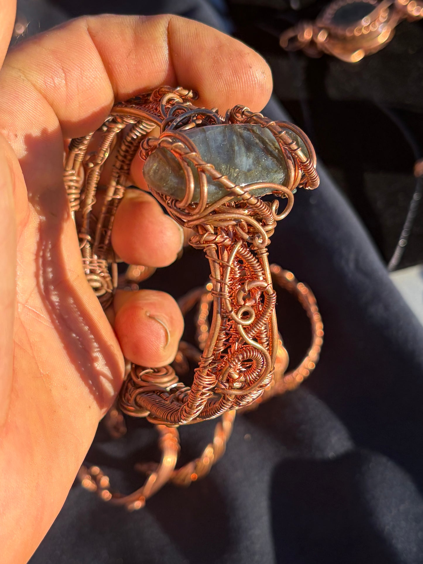 Labradorite copper Paradot lapis lazuli emerald bracelet ￼