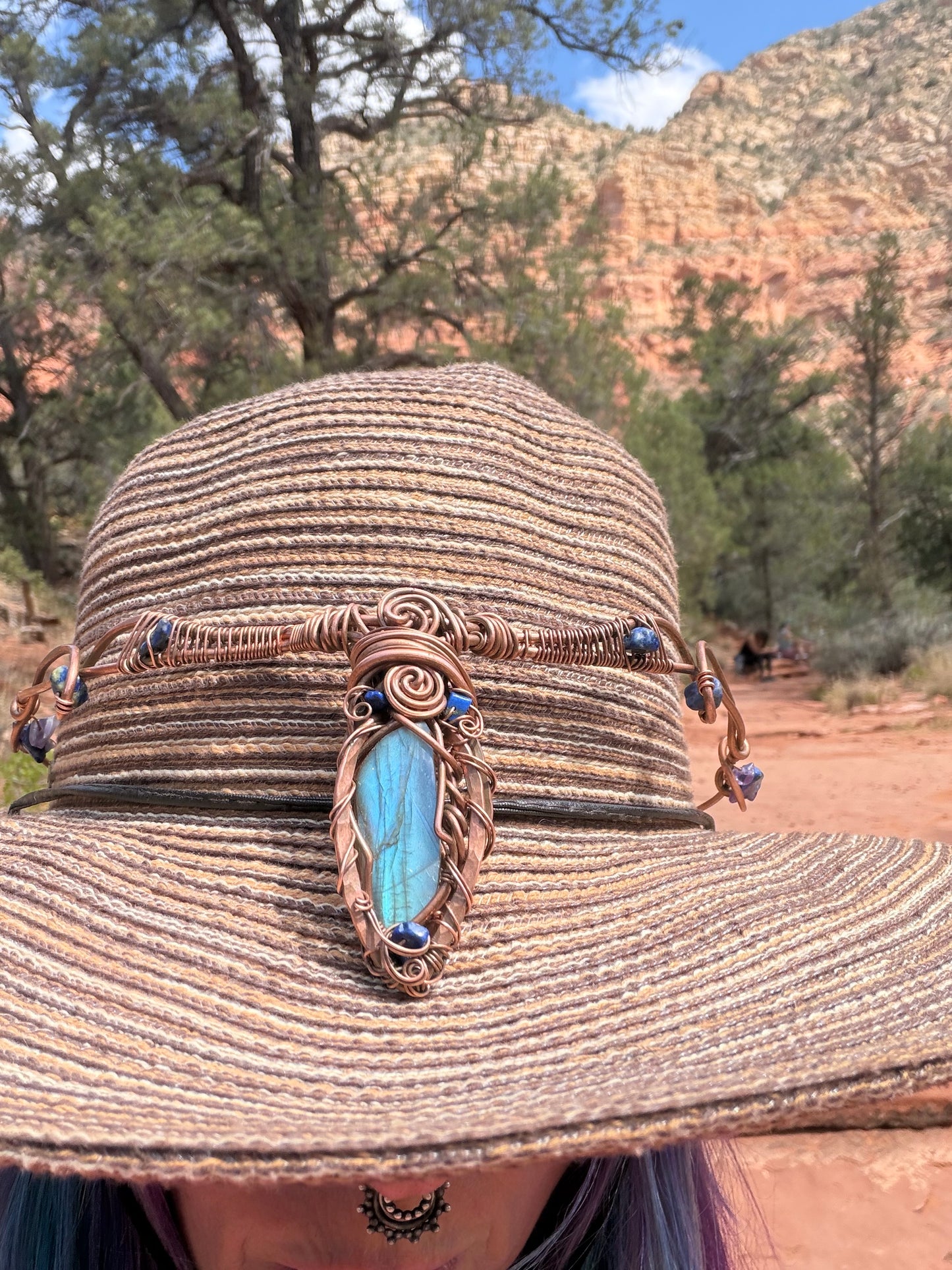 Labradorite copper crown