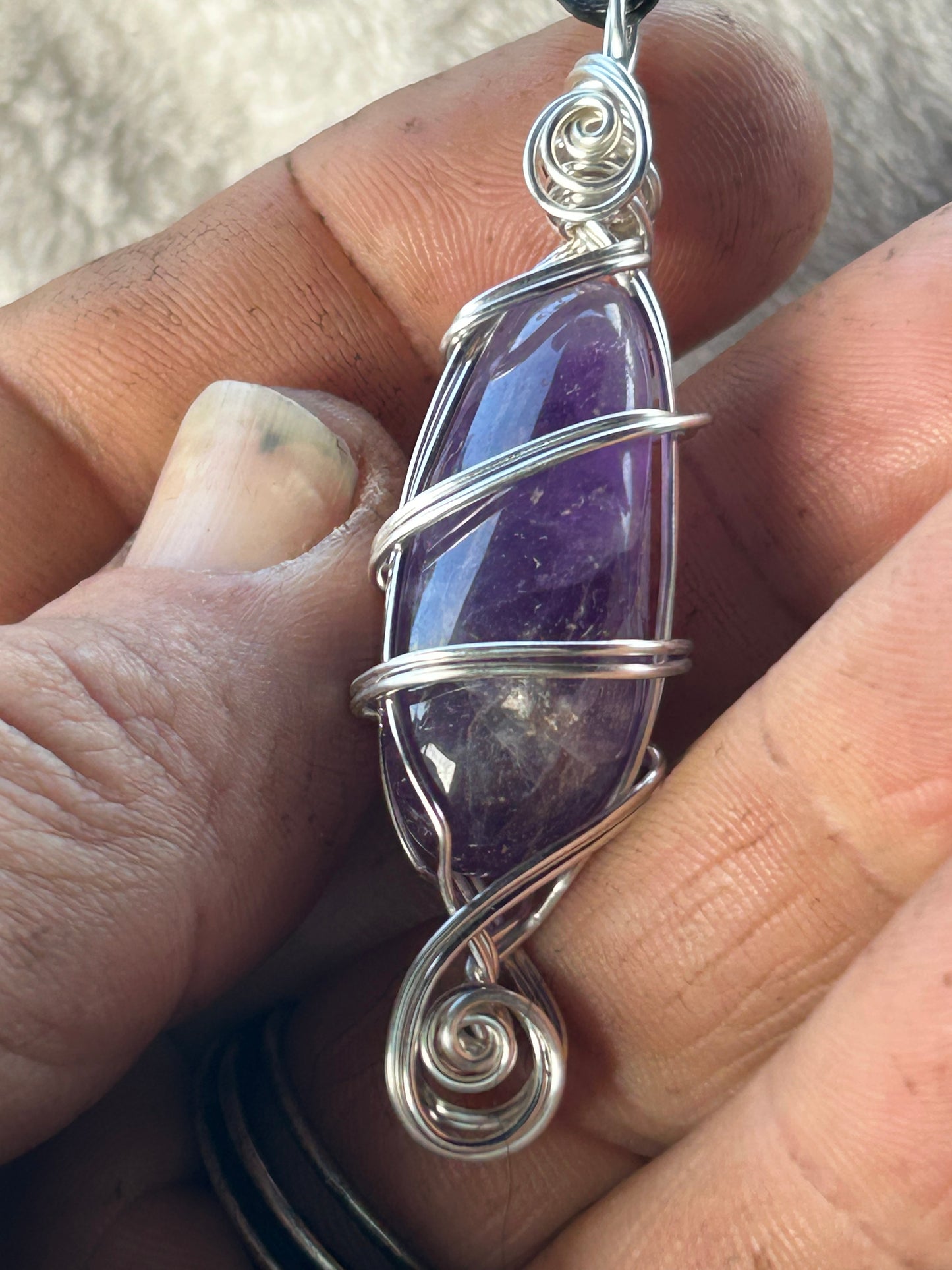 Purple magic amethyst pendant