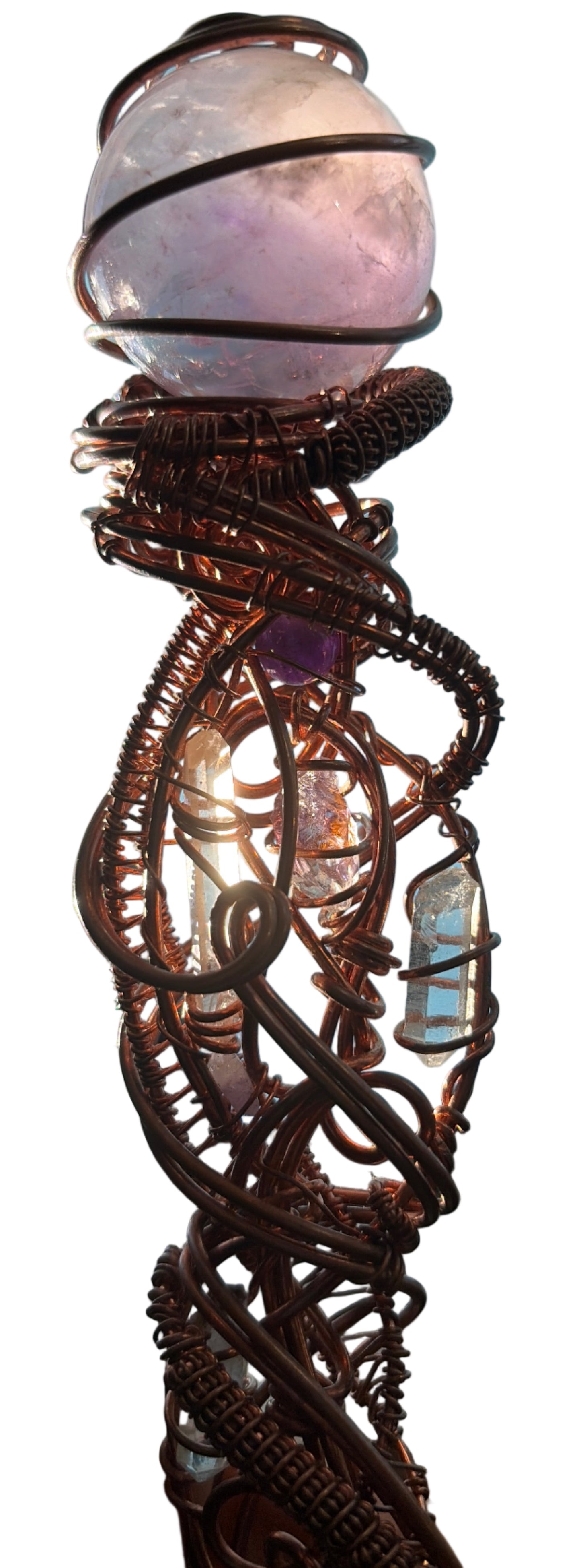 Celestial Spiral Amethyst Wand Angelic Frequency Conductor