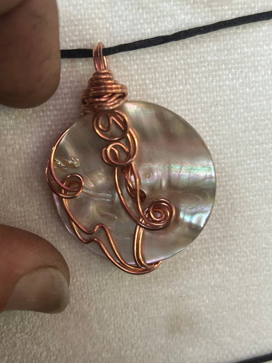Abalone copper shell pendant