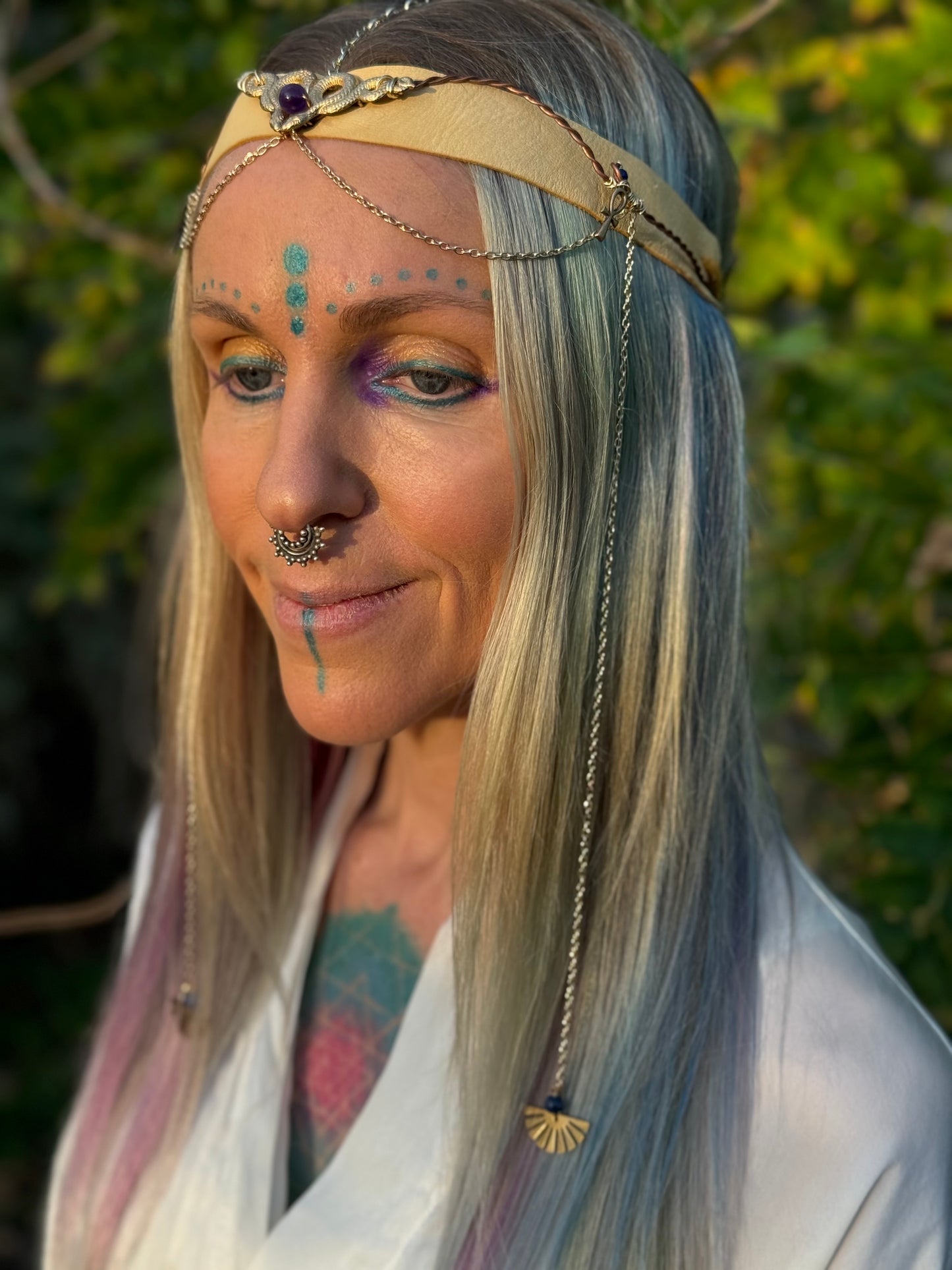 Kundalini awakening leather head band crown