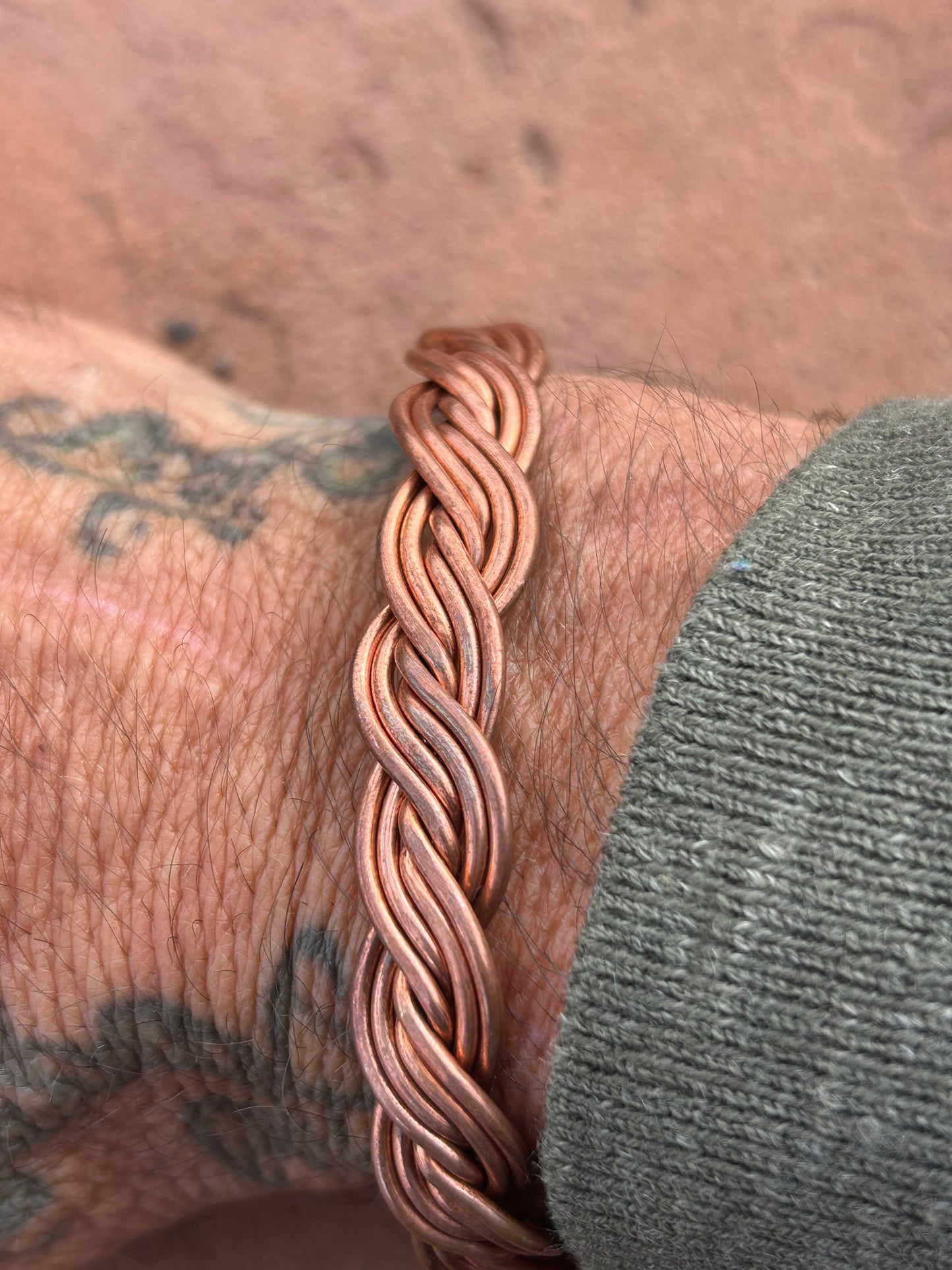 Real pure woven copper bracelet for healing support