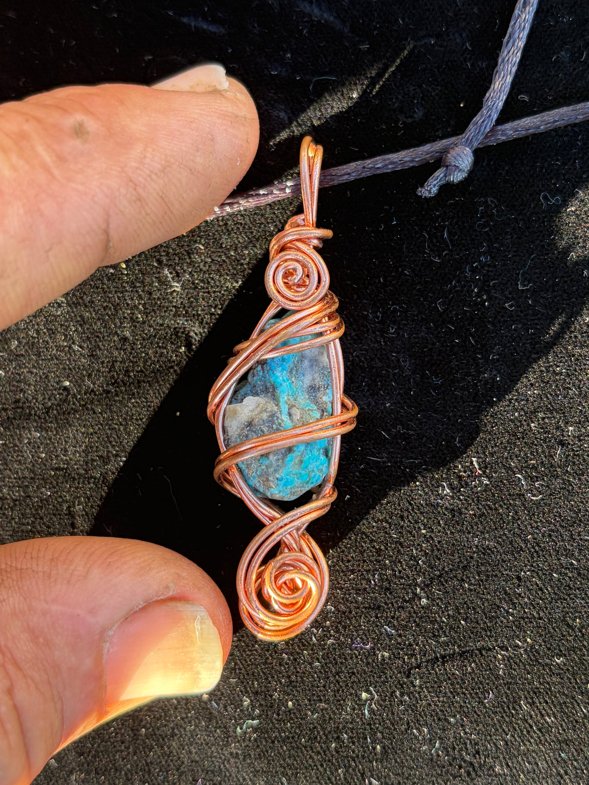 Turquoise talesman for protection pendant