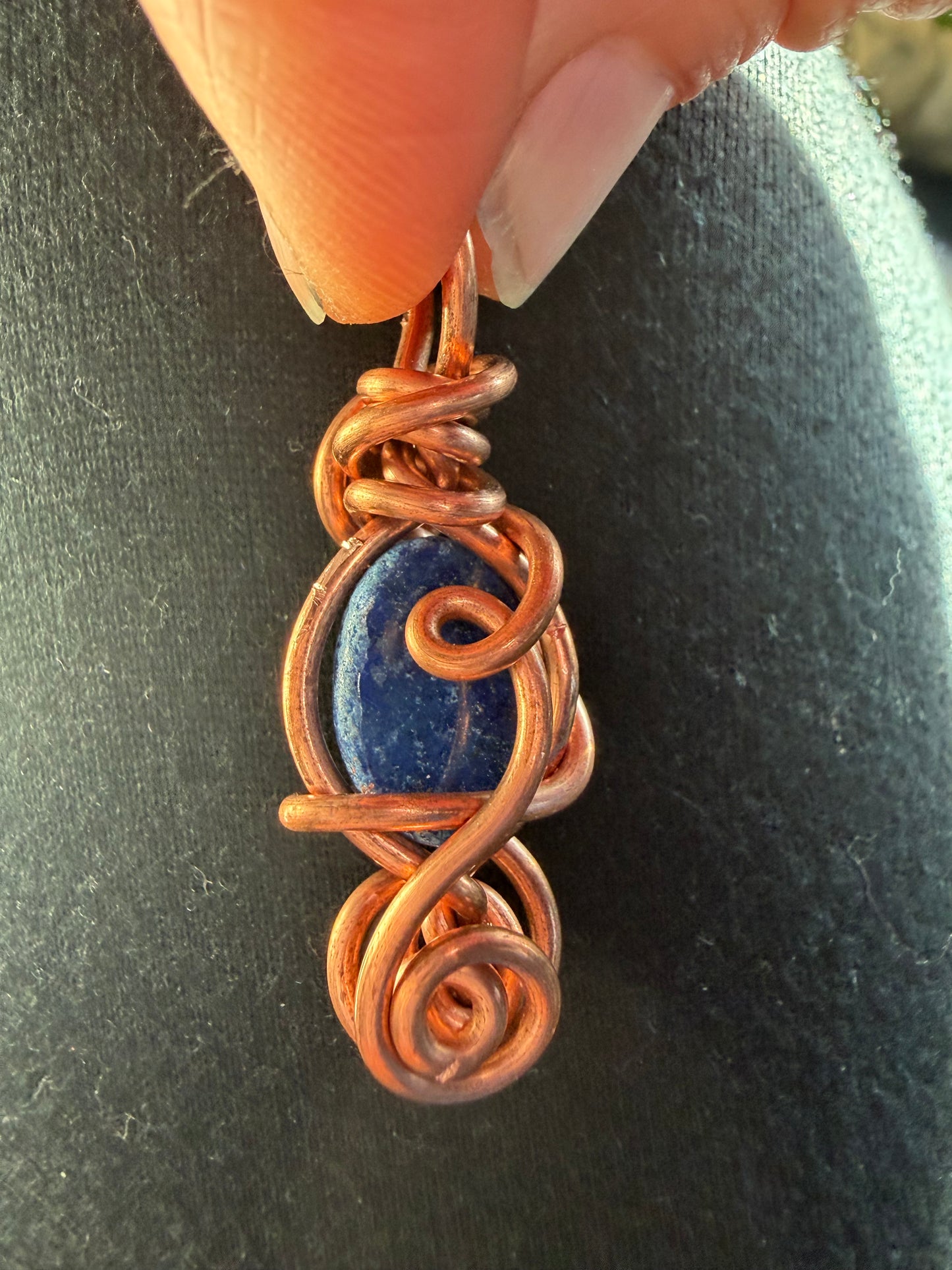 Lapis copper elegant pendant for clarity
