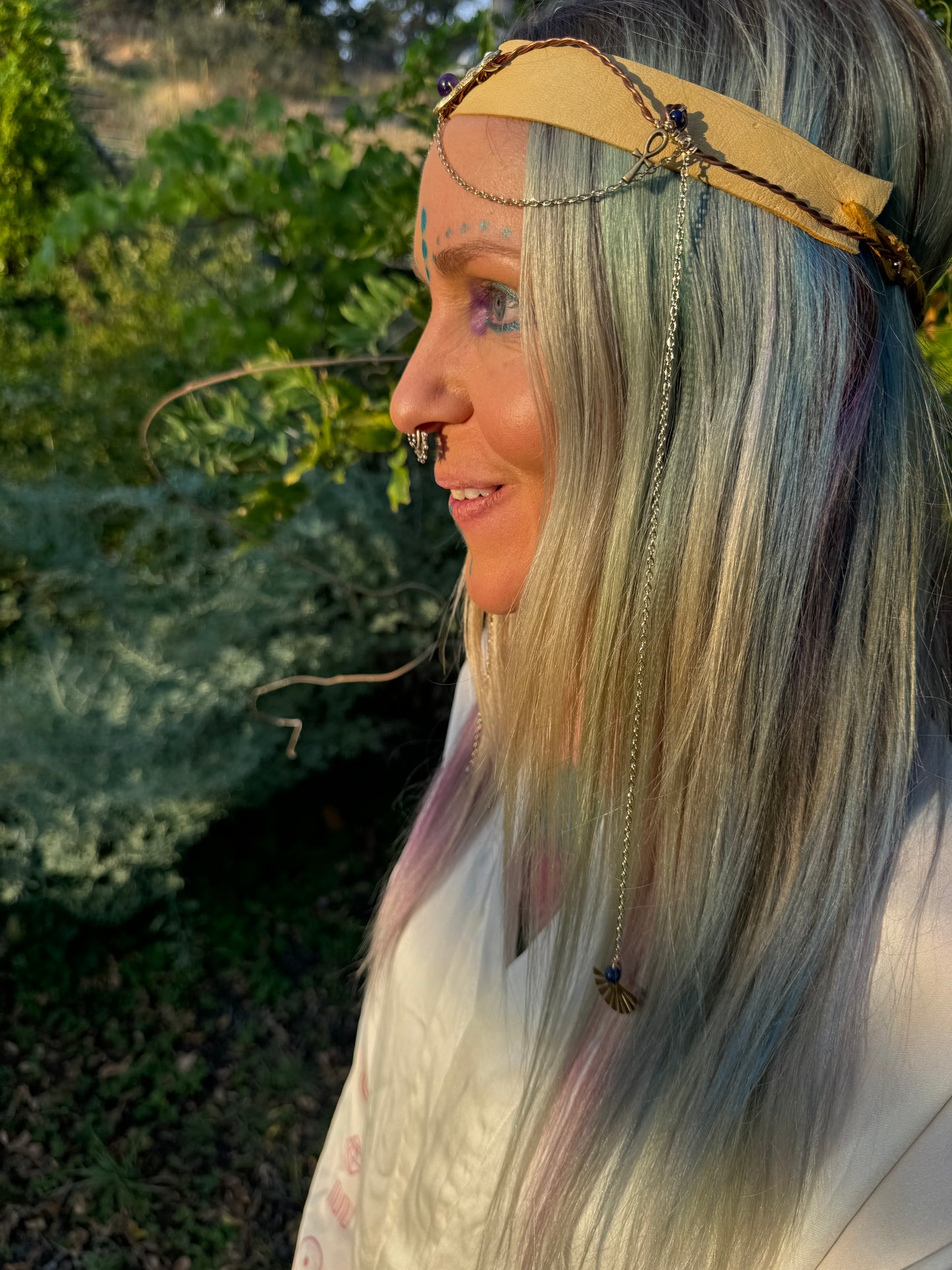 Kundalini awakening leather head band crown