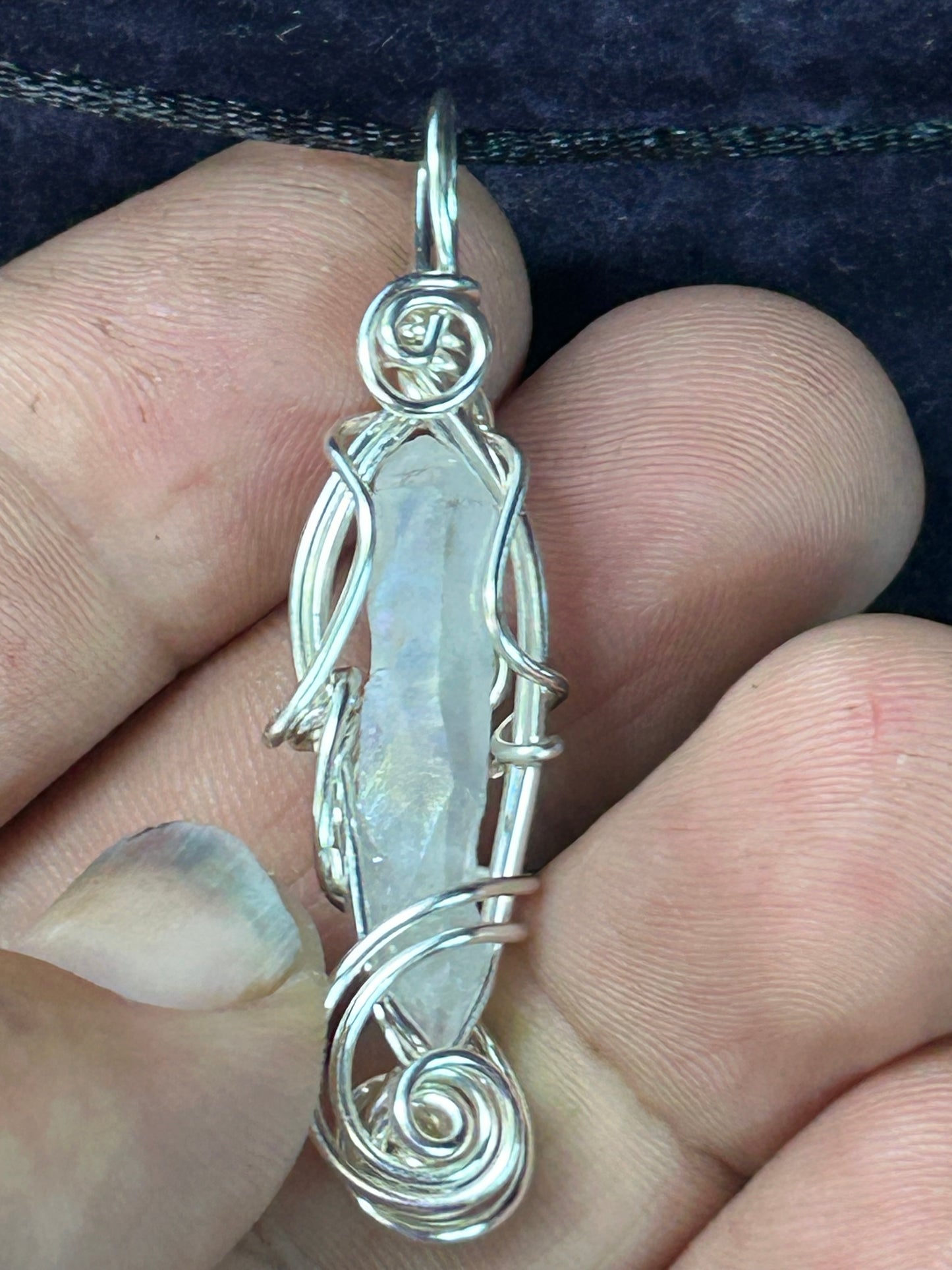 Angel aura quartz crystal necklace pendant