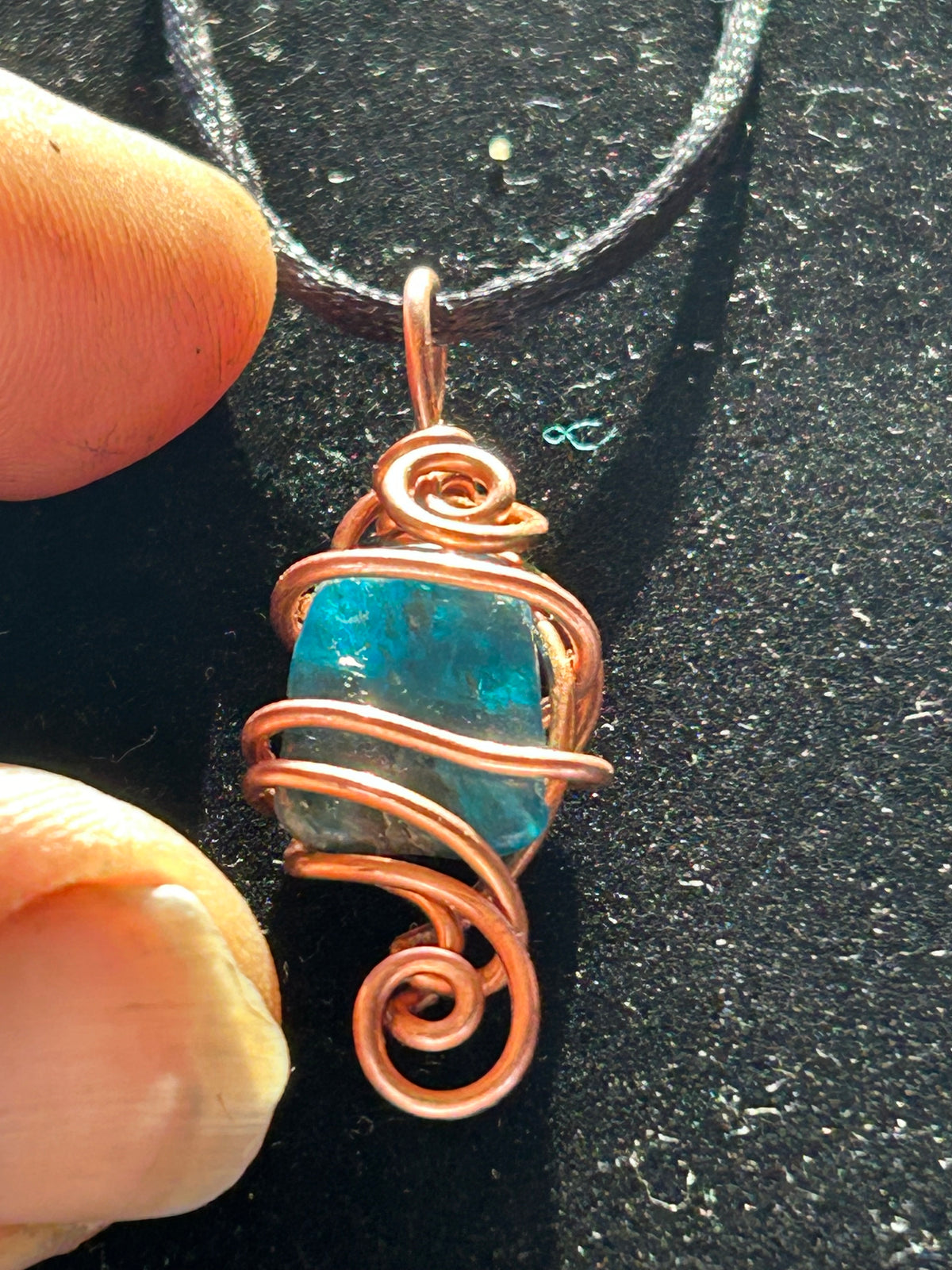 Blue, appetite, gemstone necklace pendant