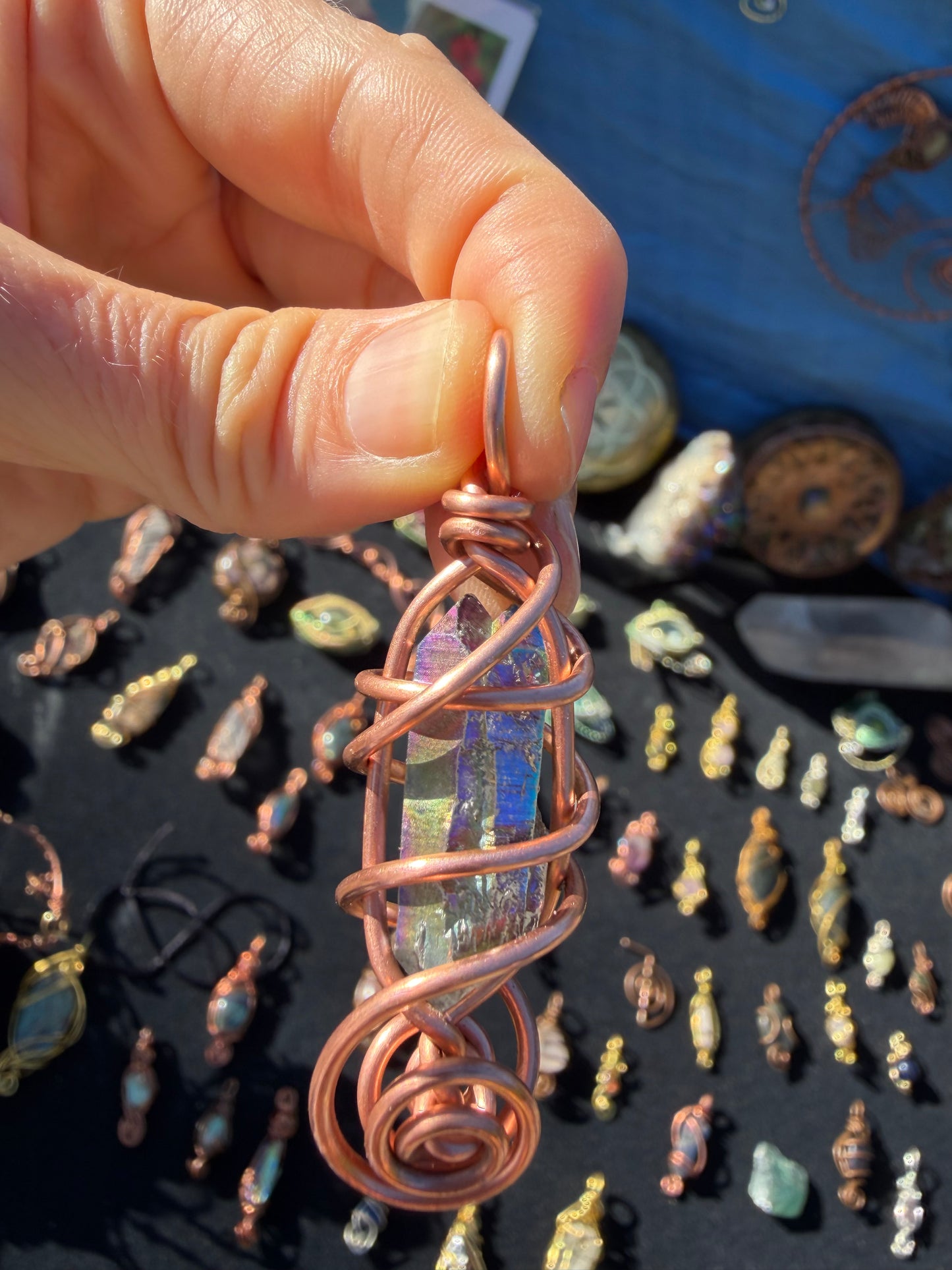 The Sovereign Union:Double terminated double twin titanium quartz crystal