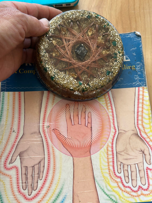 Crystal and gem infused Energy charging stations orgonite