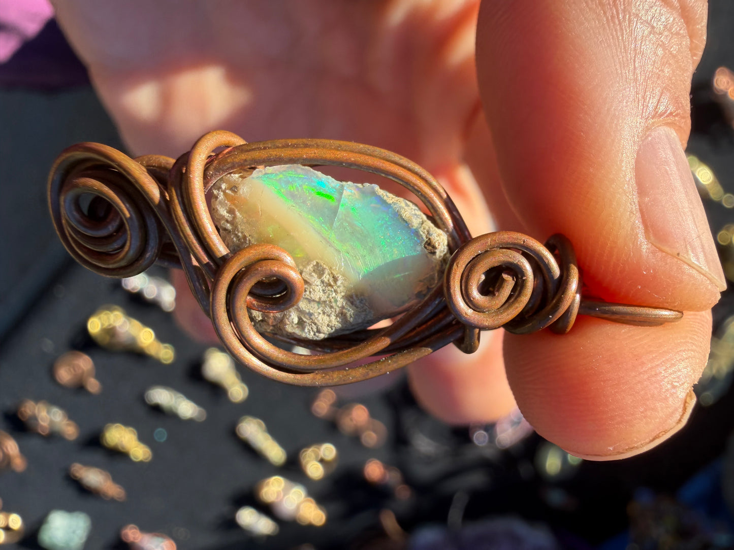 The Ocean-Flame Opal Pendant