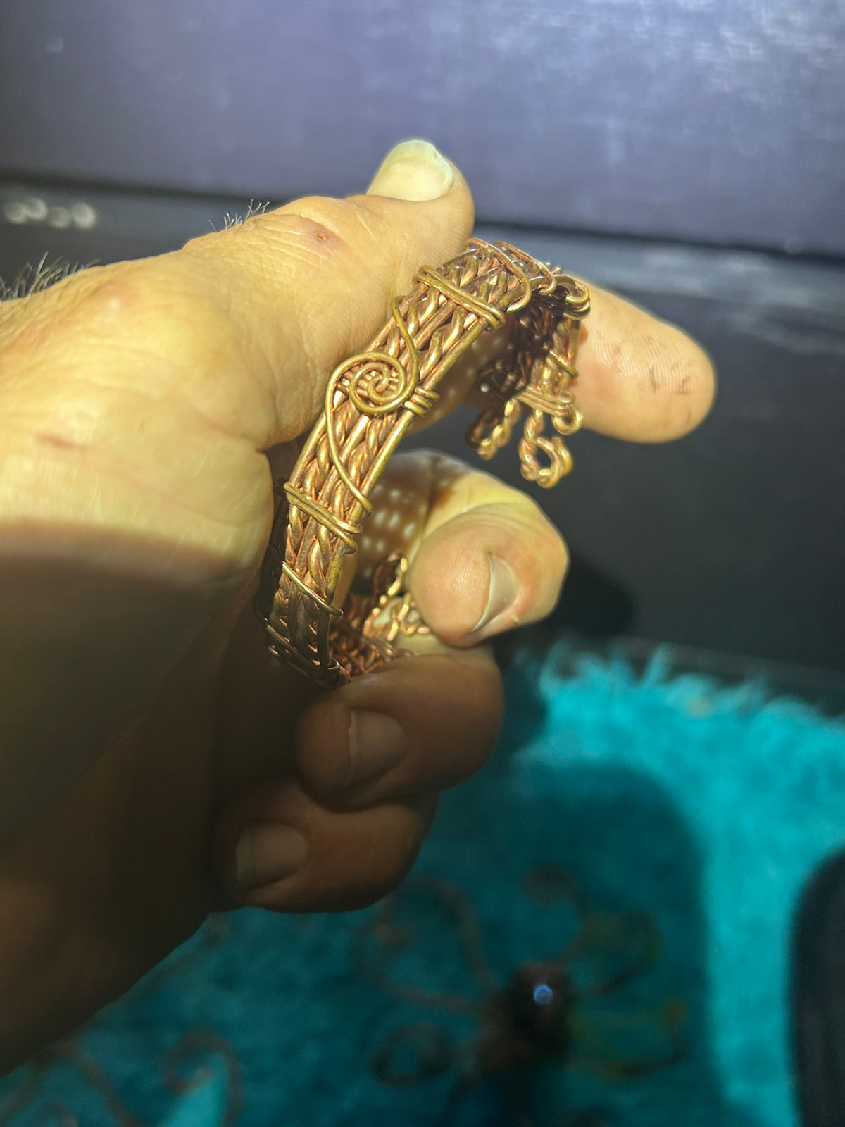 Handwoven coherently charged hundred percent pure copper healing assist bracelet ￼
