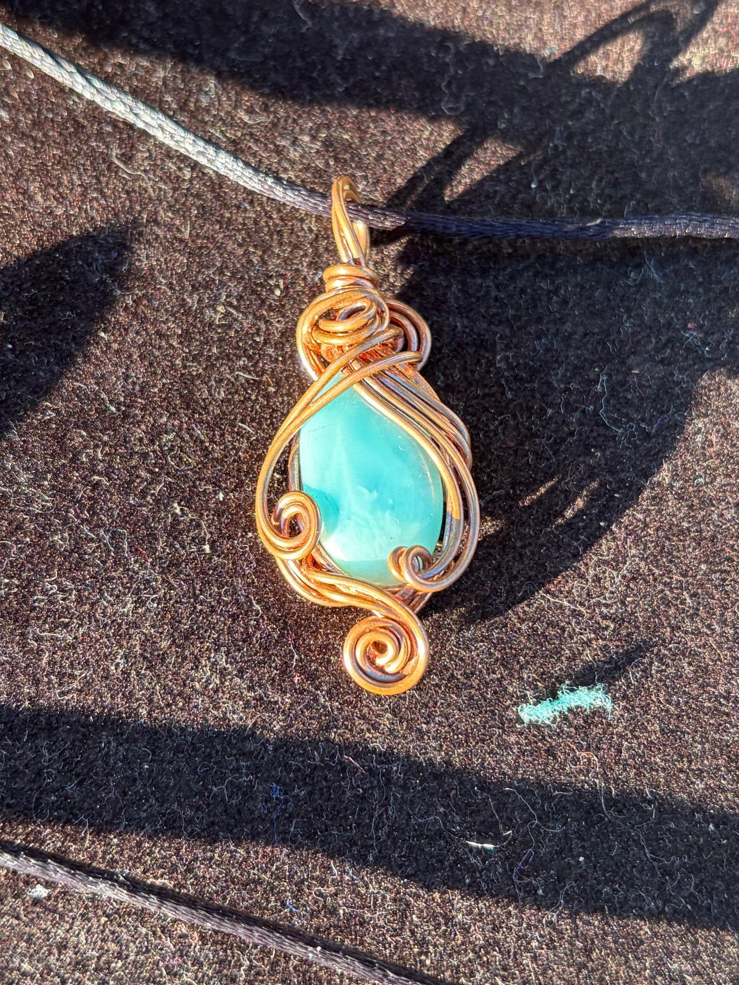 Larimar pendant, also known as the Dolphin stone ￼