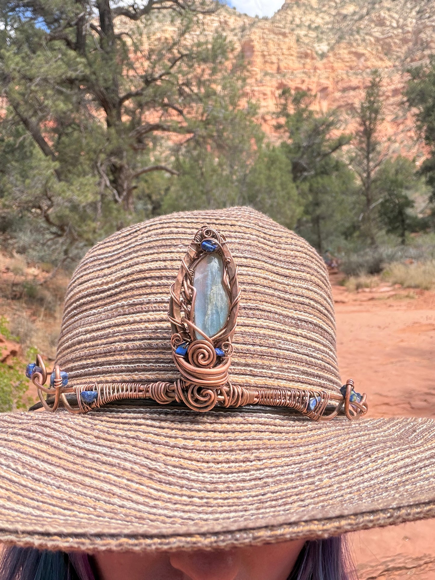 Labradorite copper crown