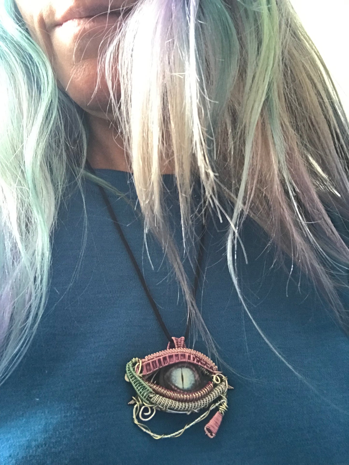 All seeing eye purple dragon of infinite possibilities pendant