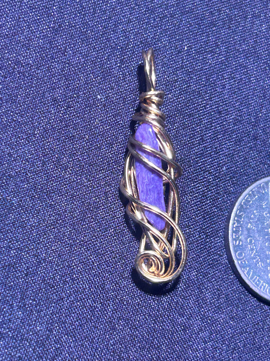 Charorite purple magic pendant