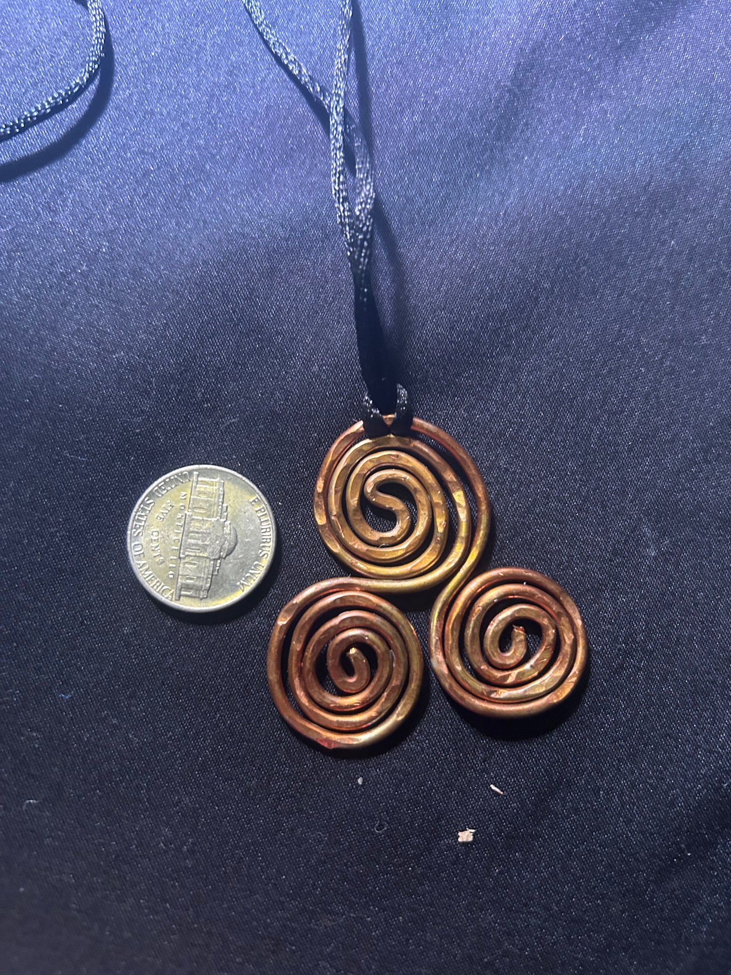 Triple copper spiral for health pendant