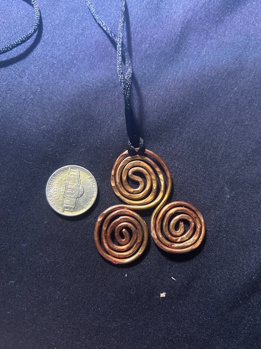 Triple copper spiral for health pendant