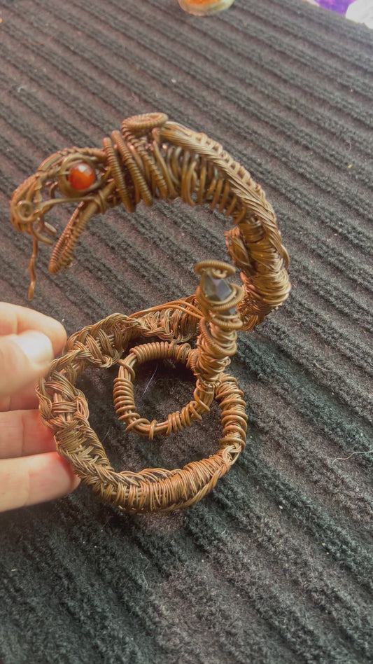 Kundalini copper cobra sculpture