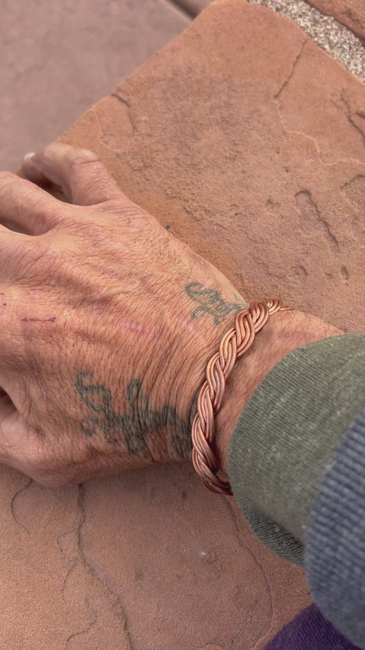 Real pure woven copper bracelet for healing support